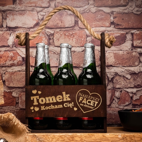 Nosidło na piwo z grawerem ciemne