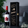 Skrzynka Na Wino z Grawerem Podziękowanie dla Babci - Podziękowanie dla Dziadków na Ślub - Kochana Babciu - Czarny