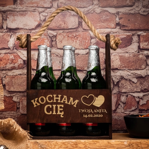 Nosidło na piwo z grawerem ciemne