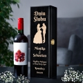 Skrzynka Na Wino z Grawerem na Ślub - Prezent dla Pary Młodej - Prezent Ślubny - W Dniu Ślubu Para Młoda - Czarna