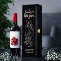 Skrzynka Na Wino z Grawerem na Ślub - Prezent dla Pary Młodej - Prezent Ślubny - Na Zawsze Razem - Czarna