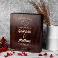 Potrójna skrzynka na wino z grawerem dla Pary Młodej