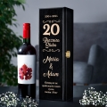 Skrzynka na Wino na Rocznicę Ślubu - Prezent z Okazji Rocznicy Ślubu - Rocznica Duża Liczba - Czarna