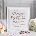 Album Biały Na Zdjęcia z Grawerem Podziękowanie dla Rodziców - Podziękowanie dla Mamy Prezent na Ślub - Droga Mamo