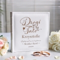 Album Biały Na Zdjęcia z Grawerem Podziękowanie dla Rodziców - Podziękowanie dla Taty Prezent na Ślub - Drogi Tato