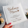 Album Biały Na Zdjęcia z Grawerem Podziękowanie dla Rodziców - Podziękowanie dla Mamy Prezent na Ślub - Kochana Mamo