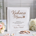 Album Biały Na Zdjęcia z Grawerem Podziękowanie dla Rodziców - Podziękowanie dla Mamy Prezent na Ślub - Kochana Mamo