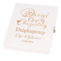 Ramka na Zdjęcie Pudełko z Grawerem dla Ojca Chrzestnego - Podziękowanie dla Rodziców Chrzestnych na Ślub  - Drogi Ojcze Chrzestny
