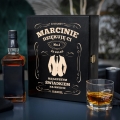 Zestaw Skrzynka na Whisky + Szklanka z Grawerem dla Świadka Świadkowanie - Podziękowanie dla Świadka - Dziękuję Ci