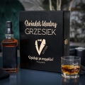 Zestaw Skrzynka na Whisky + Szklanka z Grawerem dla Świadka - Podziękowanie dla Świadka Świadkowanie - Świadek idealny