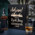 Zestaw Skrzynka na Whisky + Szklanka z Grawerem dla Świadka - Podziękowanie dla Świadka Świadkowanie - Wziąłeś to ze Mną na Klatę