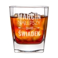 Szklanka Do Whisky z Grawerem dla Świadka - Podziękowanie dla Świadka za Świadkowanie - Najlepszy Świadek Strzałka
