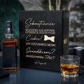 Zestaw Skrzynka na Whisky + Szklanka z Grawerem dla Świadka - Prośba o Świadkowanie - Czy Zostaniesz Moim Świadkiem