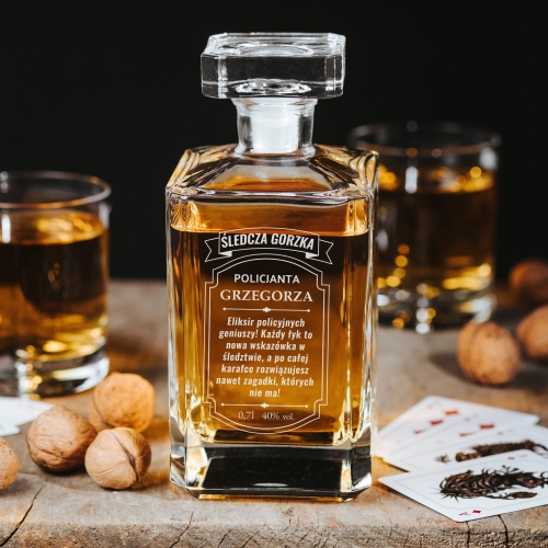 Karafka do Whisky z Grawerem - Prezent dla Policjanta - Śledcza Gorzka
