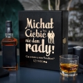 Zestaw Skrzynka na Whisky + Szklanka z Grawerem dla Świadka - Prośba o Świadkowanie - Bez Ciebie nie dam Rady