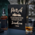 Zestaw Skrzynka na Whisky + Szklanka z Grawerem dla Świadka - Prośba o Świadkowanie - Weźmiesz to ze Mną na Klatę