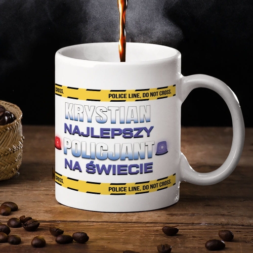 Kubek dla Policjanta z Imieniem - Kubek z Nadrukiem dla Policjanta - Najlepszy Policjant na Świecie