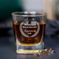 Zestaw Skrzynka na Whisky + Szklanka z Grawerem na Kawalerski - Prezent na Wieczór Kawalerski - Ostatnie Pożegnanie