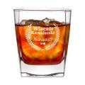 Zestaw Skrzynka na Whisky + Szklanka z Grawerem na Kawalerski - Prezent na Wieczór Kawalerski - Ostatnie Pożegnanie