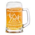 Kufel z Grawerem Do Piwa - Prezent na Urodziny - Kufel Urodzinowy z Grawerem - Wszystkiego Najlepszego, Uwaga!