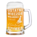 Kufel z Grawerem Do Piwa na Kawalerski - Prezent na Wieczór Kawalerski - Ostatni Wieczór Wolności