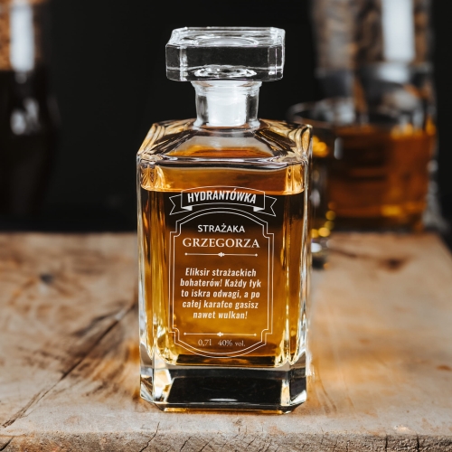 Karafka do Whisky z Grawerem - Prezent dla Strażaka - Hydrantówka