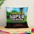 Prezent na Dzień Chłopaka w Klasie - Kolorowa Poduszka z Imieniem dla Chłopaka - Super Chłopak Kraft