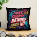 Prezent na Dzień Chłopaka w Klasie - Kolorowa Poduszka z Imieniem dla Chłopaka - Super Chłopak
