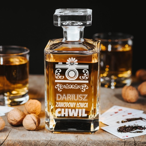 Karafka do Whisky z Grawerem - Prezent dla Fotografa - Zawodowy Łowca Chwil