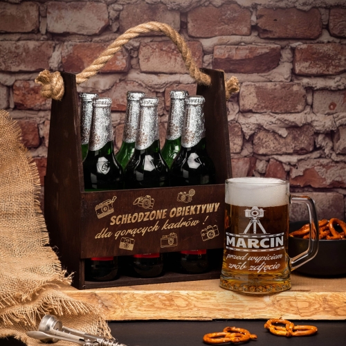 Nosidło i Kufel na Piwo dla Fotografa - Schłodzone obiektywy - Prezent dla Fotografa