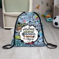 Worek na Buty z Imieniem i Klasą - Prezent na Dzień Chłopaka w Szkole w Klasie - Graffiti