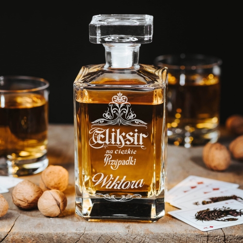 Karafka do Whisky z Grawerem - Prezent dla Psychologa - Na Ciężkie Przypadki