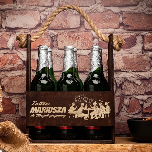 Nosidło na Piwo z Grawerem na Grilla  - Nosidło Grillowe dla Psychologa - Prezent dla Psychologa - Terapia Grupowa