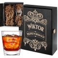 Zestaw Skrzynka na Whisky + Szklanka z Grawerem dla Psychologa - Prezent dla Psychologa