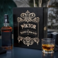 Zestaw Skrzynka na Whisky + Szklanka z Grawerem dla Psychologa - Prezent dla Psychologa