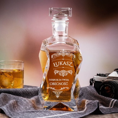 Karafka do Whisky z Grawerem - Prezent dla Psychologa - Podziękowanie - Łamana