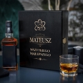 Zestaw Skrzynka na Whisky + Szklanka z Grawerem dla Chemika - Prezent dla Chemika