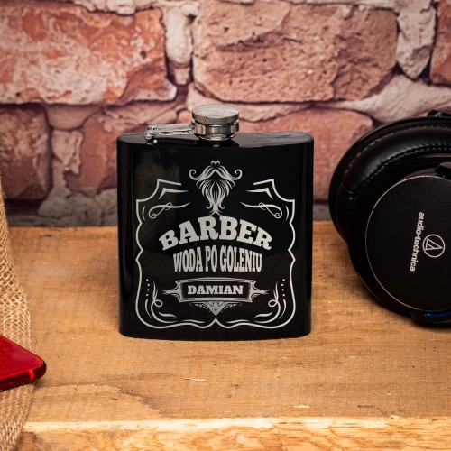 Piersiówka z Grawerem dla Barbera - Prezent dla Barbera - Woda po Goleniu