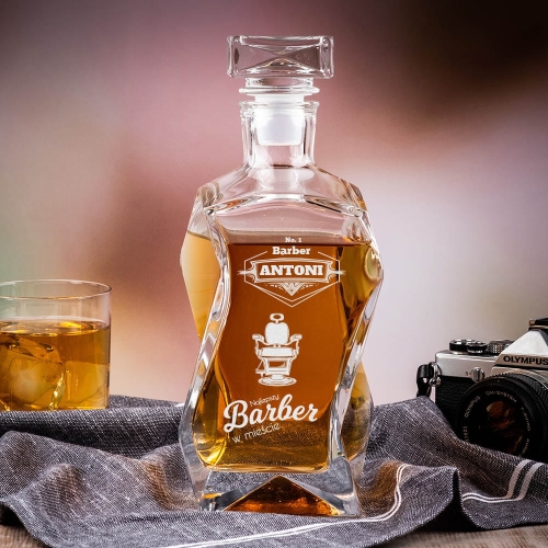 Karafka do Whisky z Grawerem - Prezent dla Barbera