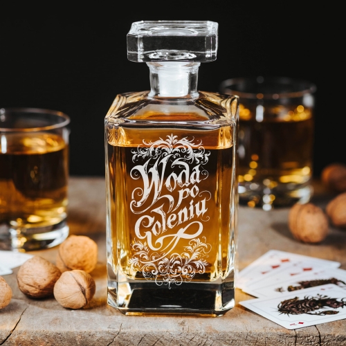 Karafka do Whisky z Grawerem - Prezent dla Barbera - Woda po Goleniu
