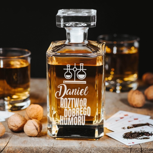 Karafka do Whisky z Grawerem - Prezent dla Chemika - Rozwór Dobrego Humoru