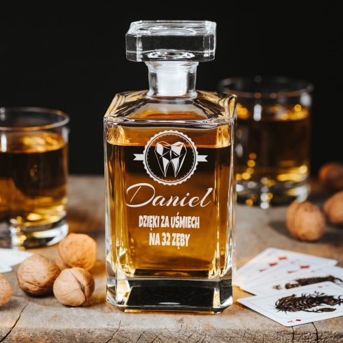 Karafka do Whisky z Grawerem - Prezent dla Dentysty