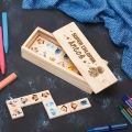 Drewniana Gra Domino z Grawerem - Prezent Na Dzień Chłopaka w Szkole Przedszkolu -  Super Chłopak Astronauta