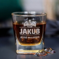Zestaw Skrzynka na Whisky + Szklanka z Grawerem dla Faceta - Prezent dla Faceta - Prezent na Dzień Chłopaka - Niesamowity, Wyjątkowy