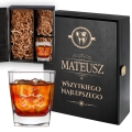 Zestaw Skrzynka na Whisky + Szklanka z Grawerem dla Dentysty - Prezent dla Dentysty