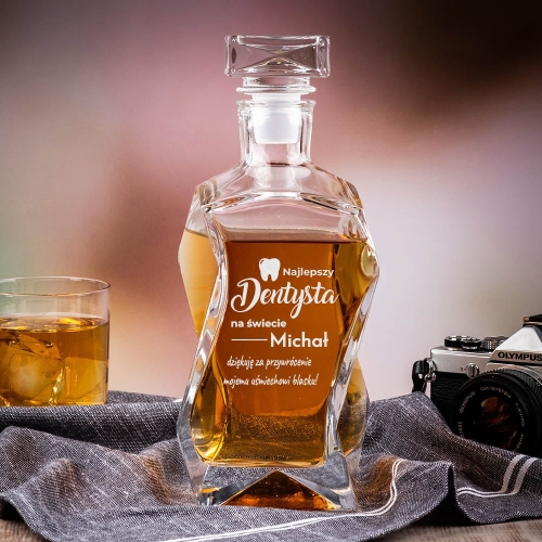 Karafka do Whisky z Grawerem - Prezent dla Dentysty