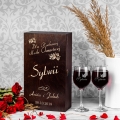 Kieliszki na wino w podwójnej skrzynce z grawerem dla matki chrzestnej