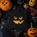 Poduszka Dekoracyjna Halloween - Poduszka Ozdobna z Nadrukiem - Kolekcja Halloween Czarna