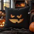 Poduszka Dekoracyjna Halloween - Poduszka Ozdobna z Nadrukiem - Kolekcja Halloween Czarna