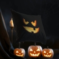 Poduszka Dekoracyjna Halloween - Poduszka Ozdobna z Nadrukiem - Kolekcja Halloween Czarna